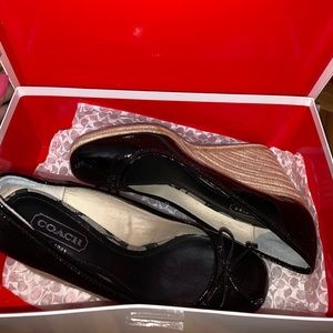 COACH Ireland Crackle wedge shoes black